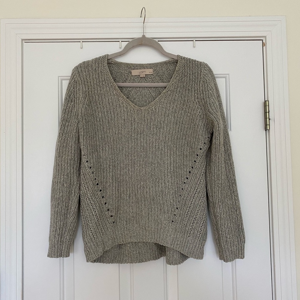 Loft grey knit sweater